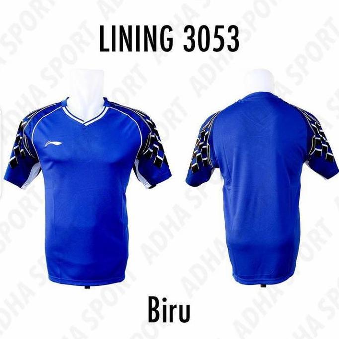 BAJU BADMINTON LINING 3053 BIRU IMPORT GRADE ORIGINAL KAOS BULUTANGKIS