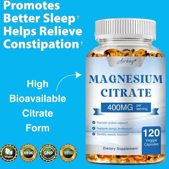 Airboy-Magnesium Sitrat-Bahan Alami-Suplemen-Kaya Magnesium, Natrium Kroskarmelosa, Asam Stearat, Ma