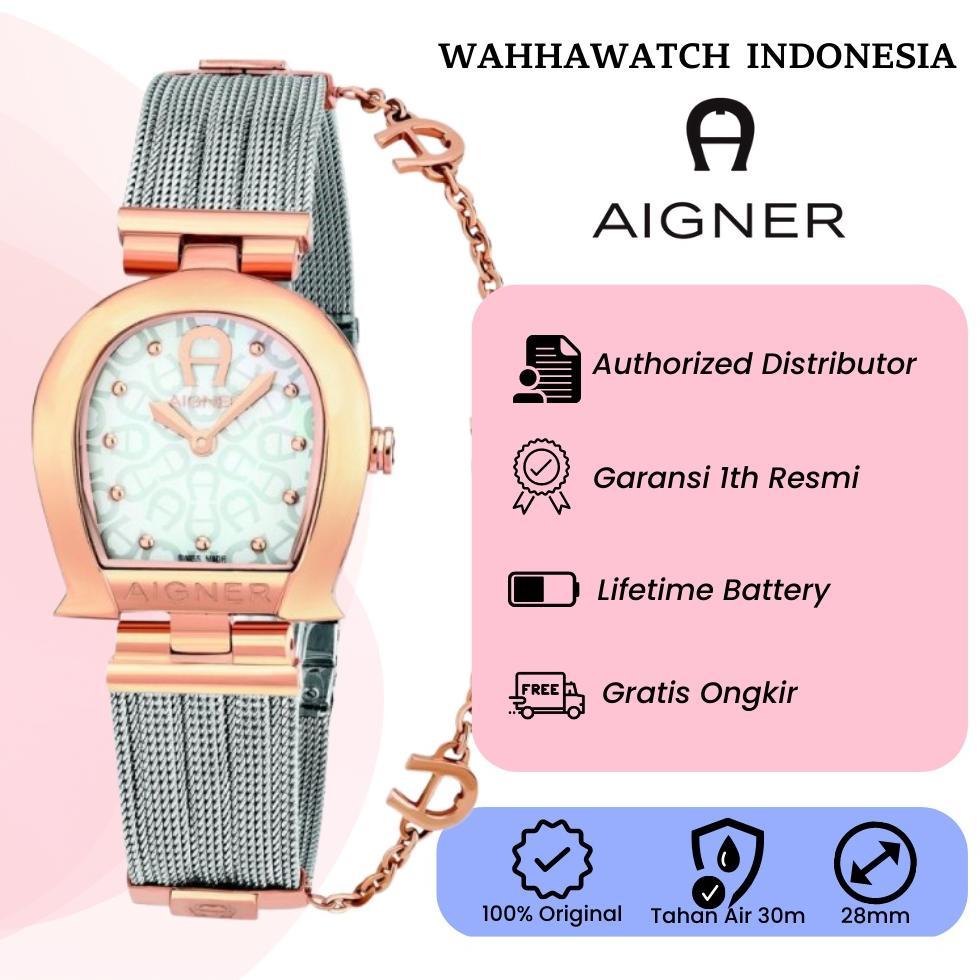 Jam Tangan Wanita Aigner Cremona Silver And Rose Gold Women&#x27;s Watch A115203 Stainless Steel Original