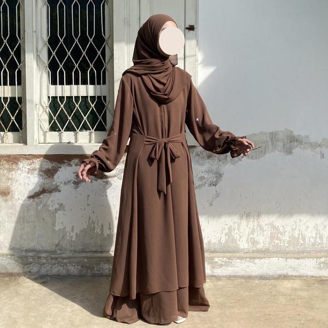 Melbizy Abaya Amira  |  Gamis Syar'I Set Hijab | Bahan Ceruty Babydoll