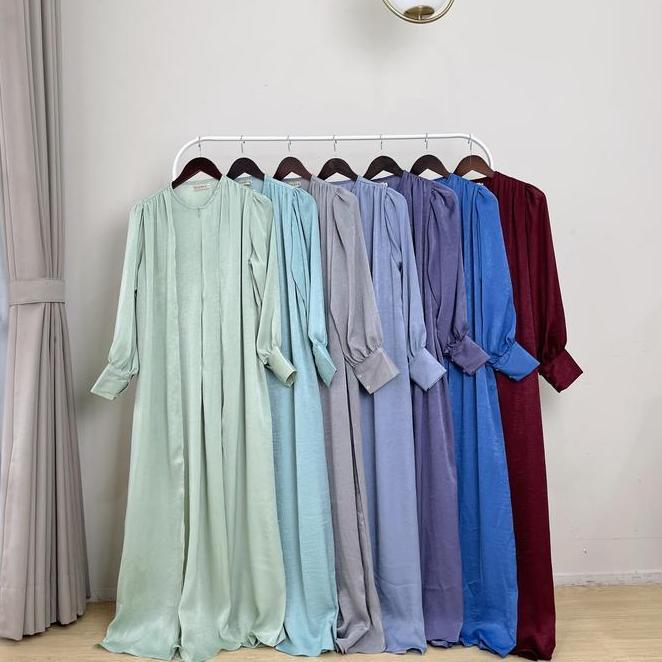 Aiza Dress Busana Muslim Wanita Xs-Xl Na Hijab Kain Mewah Nyaman Panjang Maxi