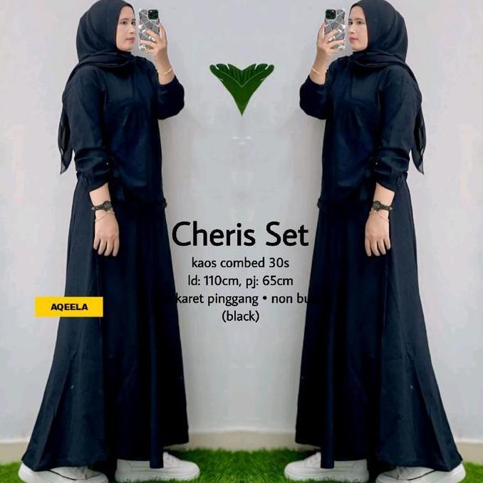 Cheris Setelan Rok Kaos Combed Original Lingkar Dada 110 Panjang 65 Untuk Wanita Nyaman Basic  Dewas