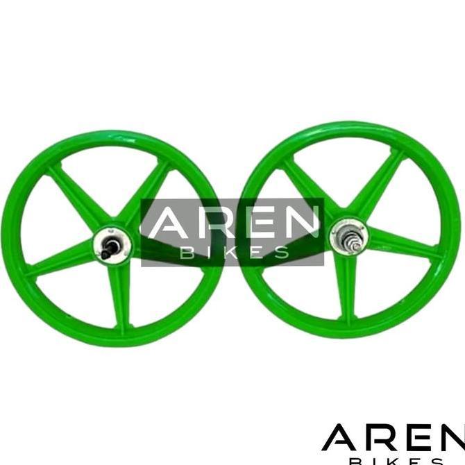 Roda Racing Bintang Sepeda 16 Inch Bmx Velg Palang Merah Hijau Oranye Biru Wheelset Atom Plastik Jad
