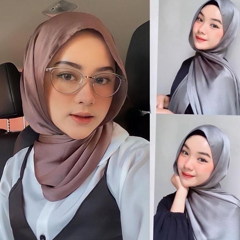 Pashmina Credenza Satin Silk|| Pashmina Silk Satin Textur Cringkle|| Pashmina Cradenza Satin Silk Te