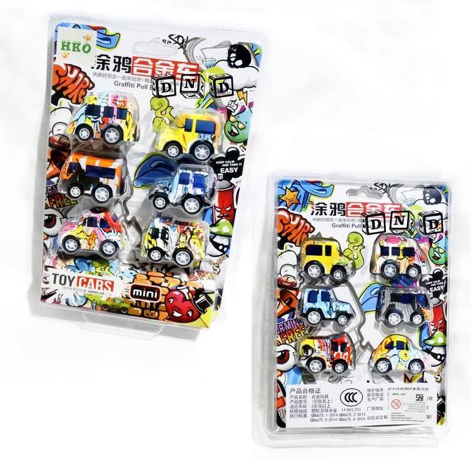 Mainan Anak Graffiti Pull Back Car Mobil Diecast Minibus Bus Truck