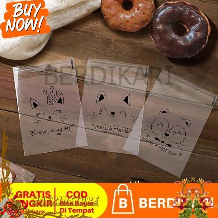 [Jtm] 100Pcs Plastik Roti Bakpao Donat Kue Opp Kemasan Plastik Ukuran 15X18+3 Cm Drs 0411