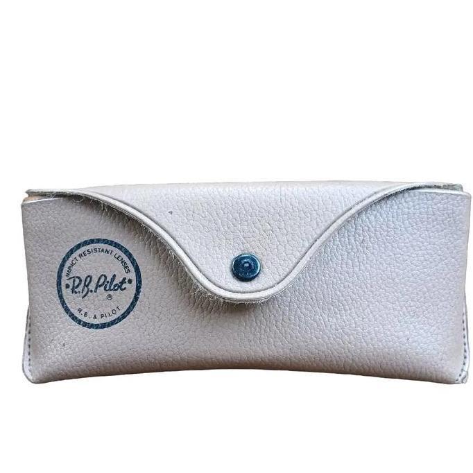 Rayban Pilot Kotak Kacamata Hardcases Vintage Classic Original dengan Logo Biru dan Putih