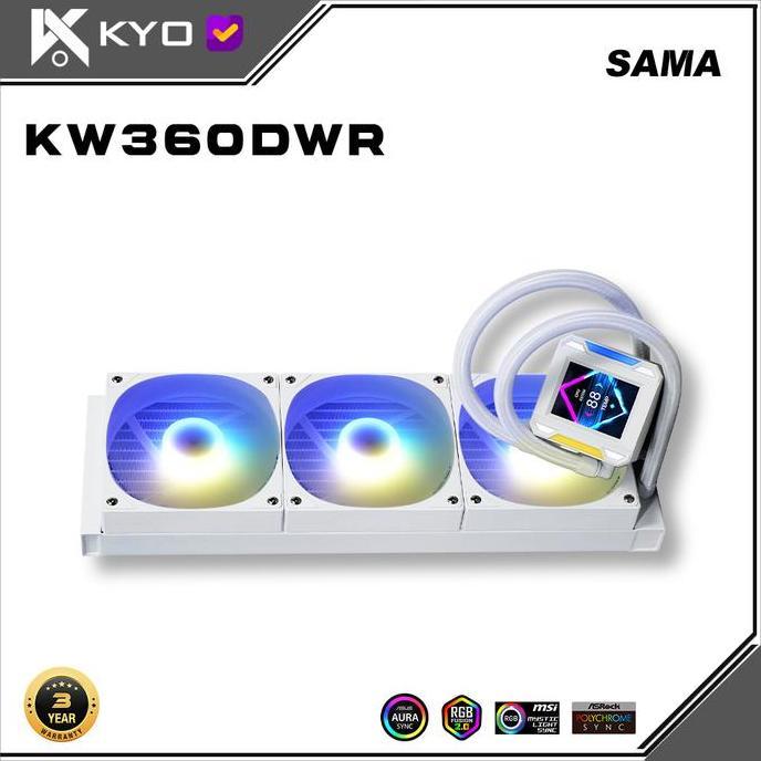jantikenaga - kyo sama kw360r argb aio 360mm - cpu liquid cooler lcd displaytkyo sama kw360r argb ai
