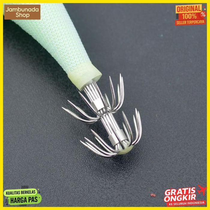 Diskon Umpan Pancing Ikan Laut Model Udang Kecil Bisa Menyala Luminous Shrimp Squid Jig Bait