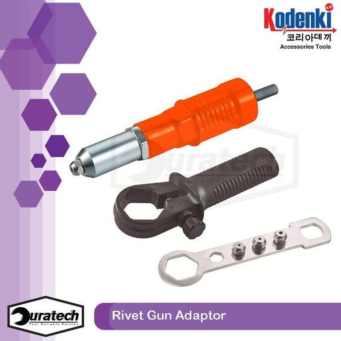 Kodenki Rivet Gun Adaptor Body Metal Dengan Gagang Adapter Konverter Paku Rivet Rifet - Alat Convert