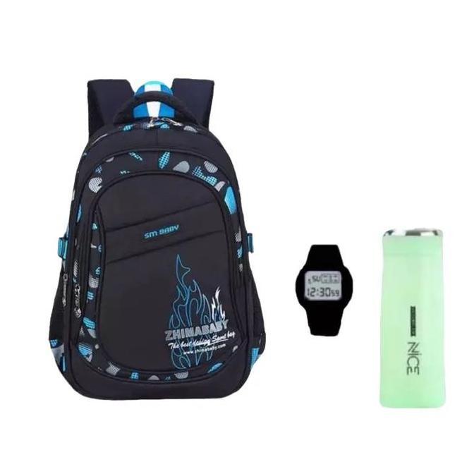 Tas Ransel Sekolah Anak Laki Laki 3 in 1 Free Botol Minum Tumblr dan Jam Tangan Tas Backpack Sekolah