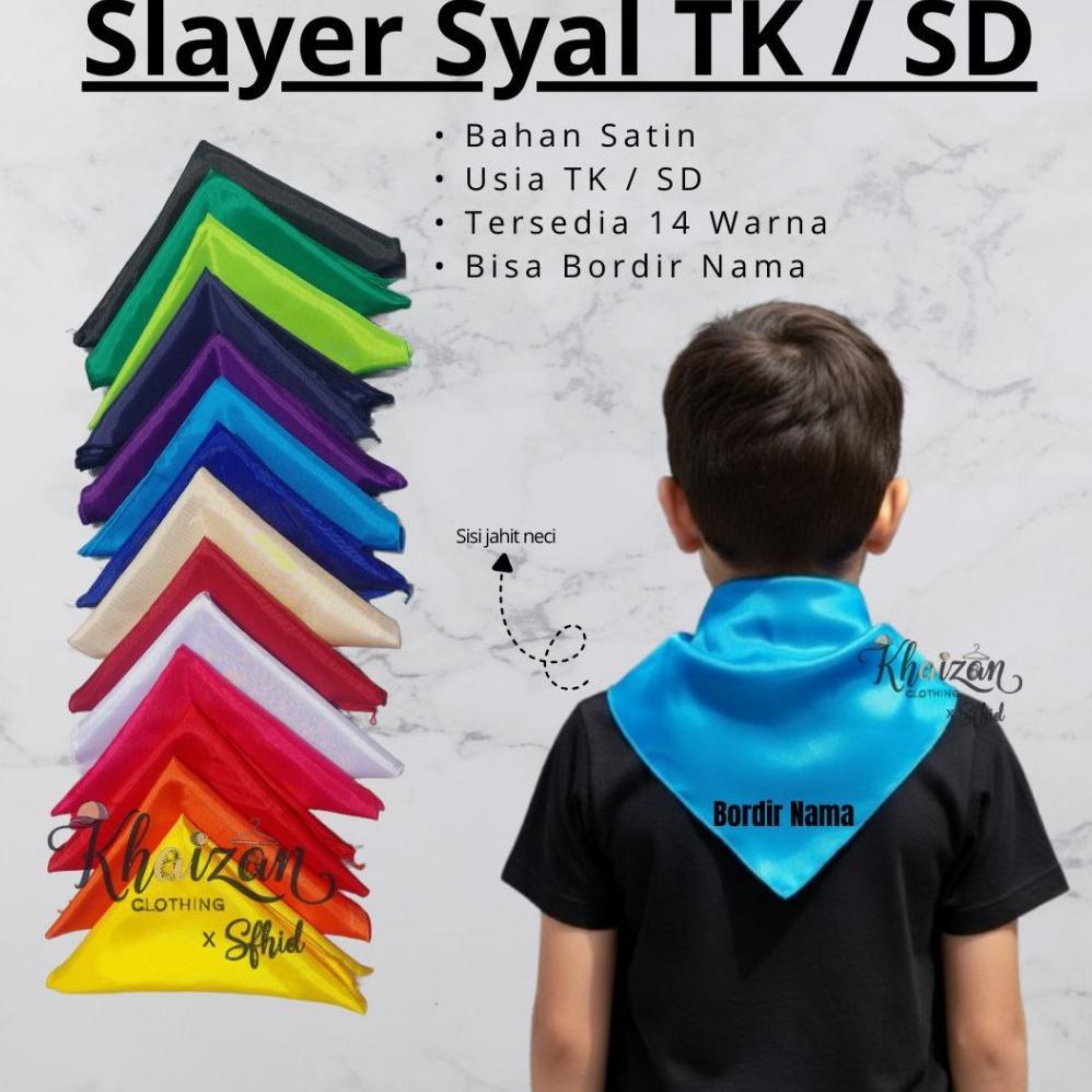 Syal Slayer Segitiga Polos Manasik Bisa Bordir Nama