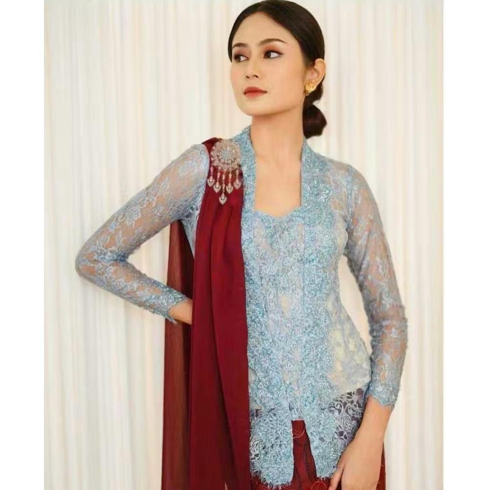 selendang kebaya, selendang panjang bahan chiffon, selendang chiffon untuk kebaya