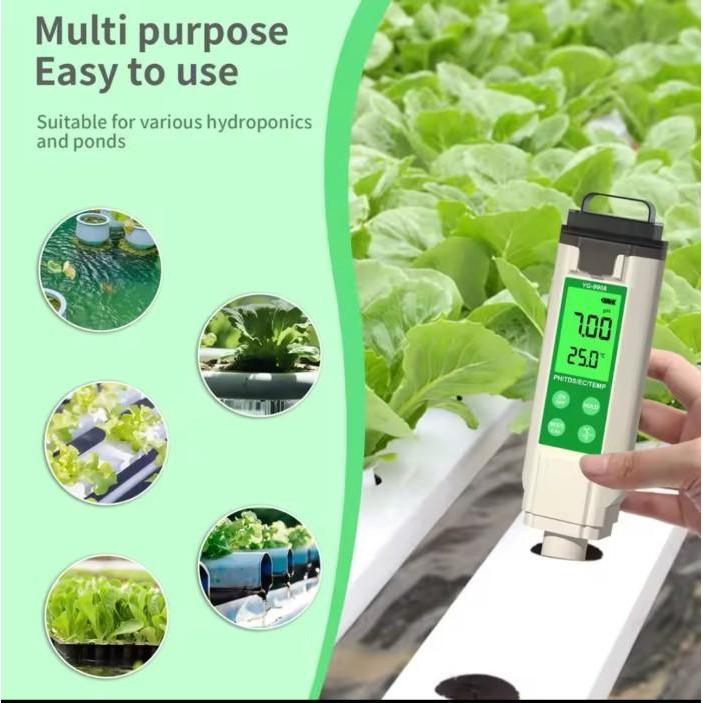 Yg9908 Alat Ukur Ph Tds Ec Suhu Tester Meter Air  Yg-9908 Hidroponik Original Dan Terpercaya
