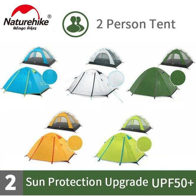 Tenda 2P Light Naturehike Nh18Z022-P 2 Orang  P-Series Aluminium Pole Alloy Kemah Hiking Camping Out