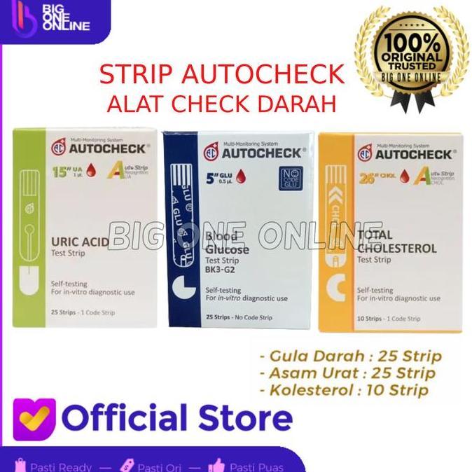 AUTOCHECK Alat Cek Darah AUTO CHECK, Gula Darah, Kolesterol, Asam Urat