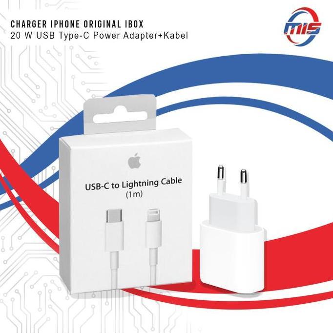 TERBARU - Charger Iphone 20W USB Type-C Power Adapter+Kabel Iphone Original Ibox