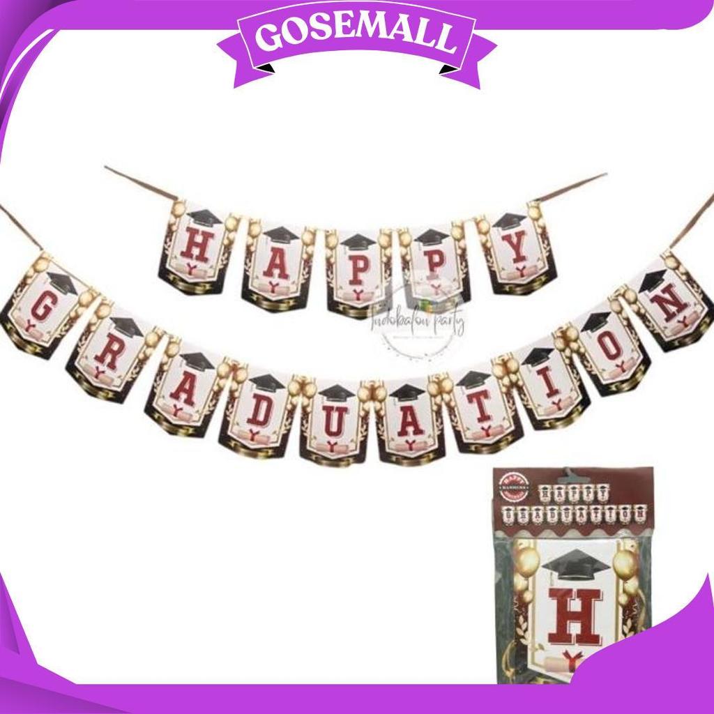 Banner Happy Graduation / Bunting Flag Wisuda Motif Toga Ibp Termurah