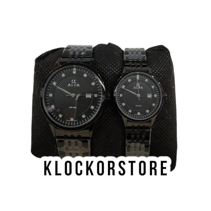 Ready Jam Tangan Alfa 88170 Rantai Tanggal Original Waterresistant