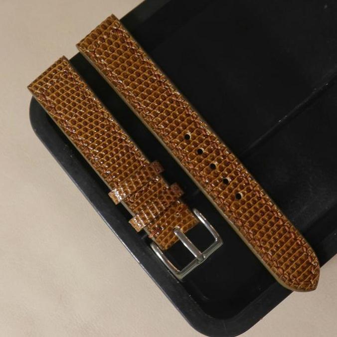 Ready Custom Lizard Leather Watch strap - Goldenbrown