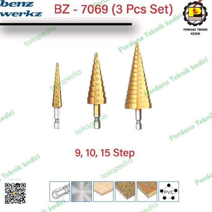 BENZ BZ 7069 Mata Bor Step Set (3pcs) BENZ BZ-7069 Mata Bor Pagoda
