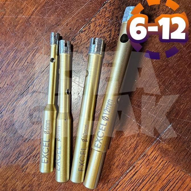 Excel Mata Bor 6 - 12 mm Diamond Core Drill Segmented Holesaw Hole