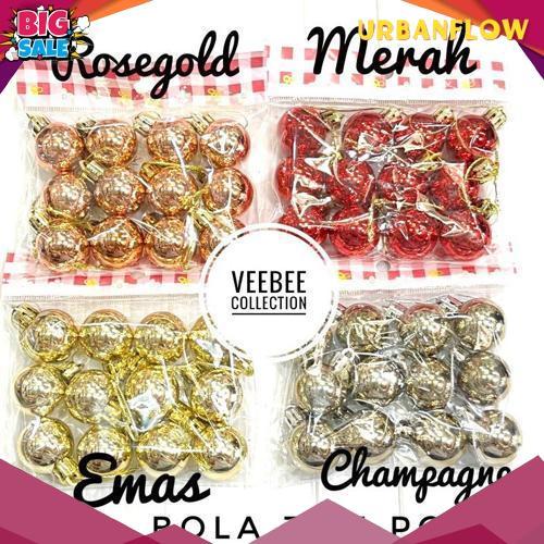 Termurah Hiasan Bola Pohon natal 3cm/ bola hias pohon natal/ aksesoris pohon / hiasan natal