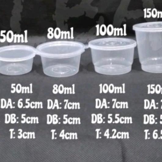 isi 50 pcs thinwall DM sauce /puding cup 50ml/ cup sambel / cup puding