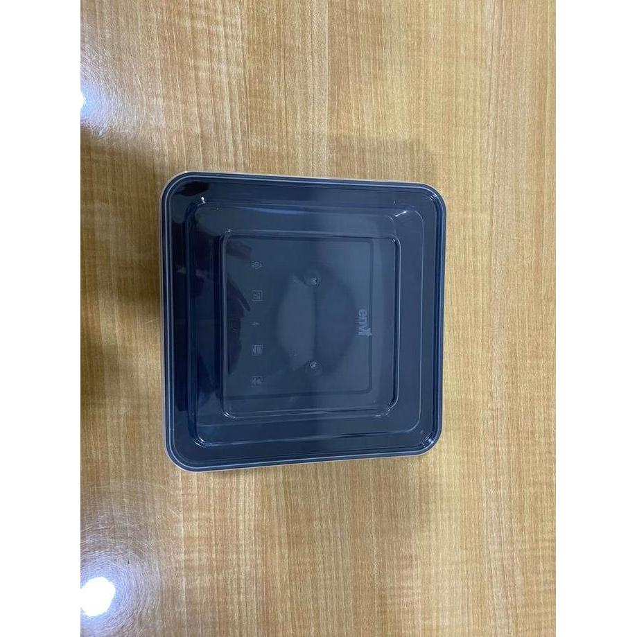 THINWALL HITAM 2000 ML SQUARE + TUTUP MEREK ENVI PREMIUM HARGA 200 PCS