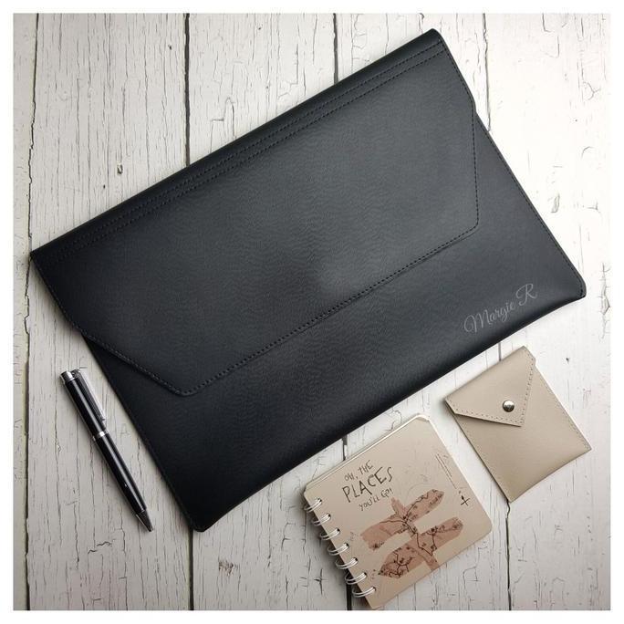 Map A4 Folio Bahan Kulit Sintetis - Document Keeper - Map Folder Organizer ALU