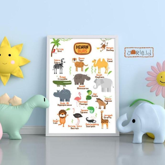 POSTER EDUKASI PENDIDIKAN BELAJAR ANAK TK PAUD SD HEWAN BUAS