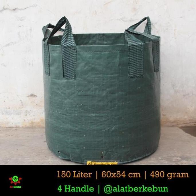Pot Tanaman Tabulampot Bahan Terpal Kuat Awet 60x54 cm 150L Hijau Easy Grow Original