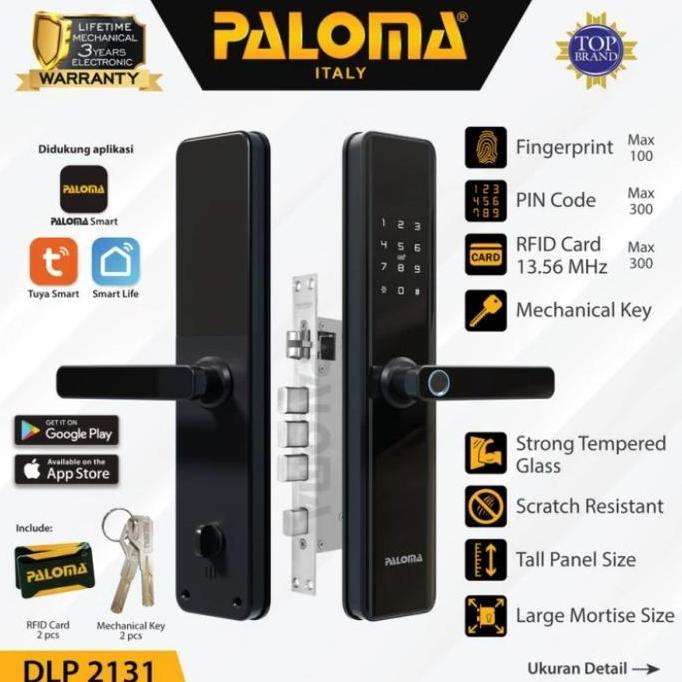 PALOMA Smart Digital DLP 2131 KUNCI PINTU DIGITAL WIFI BLACK HITAM