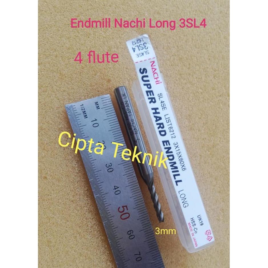 EndMill Nachi 3mm 4 Flute Long - End Mill Nachi 3SL4