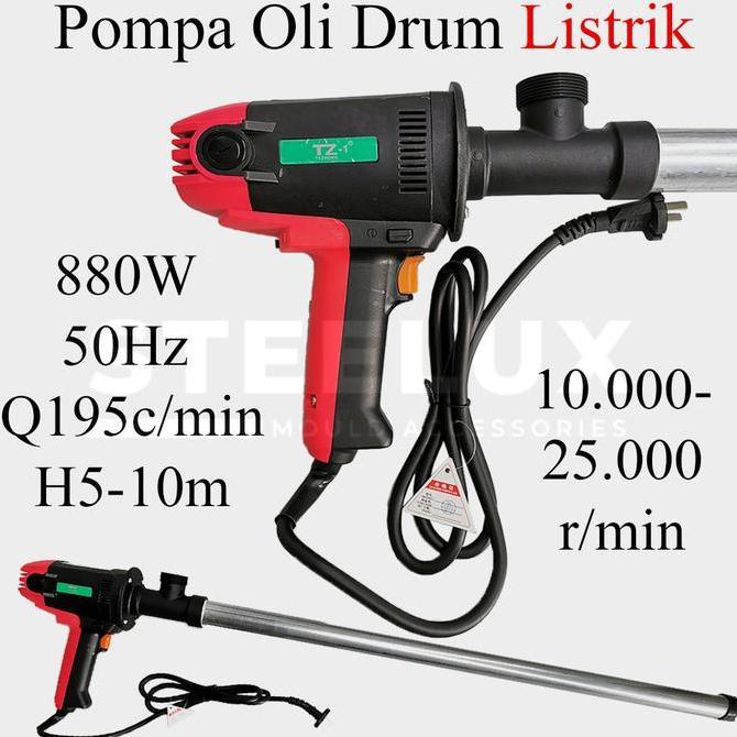 Pompa Oli Drum Listrik Otomatis 880W 50Hz 10000-25000R/Min