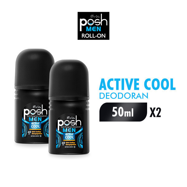 Posh Men Roll On Deodoran Active Cool 50 ml x2