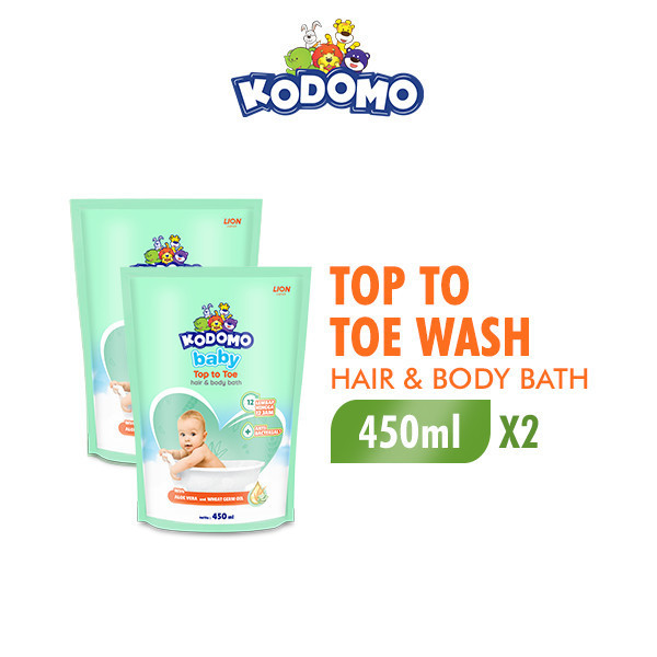 Kodomo Top To Toe Refill 450 ml x2