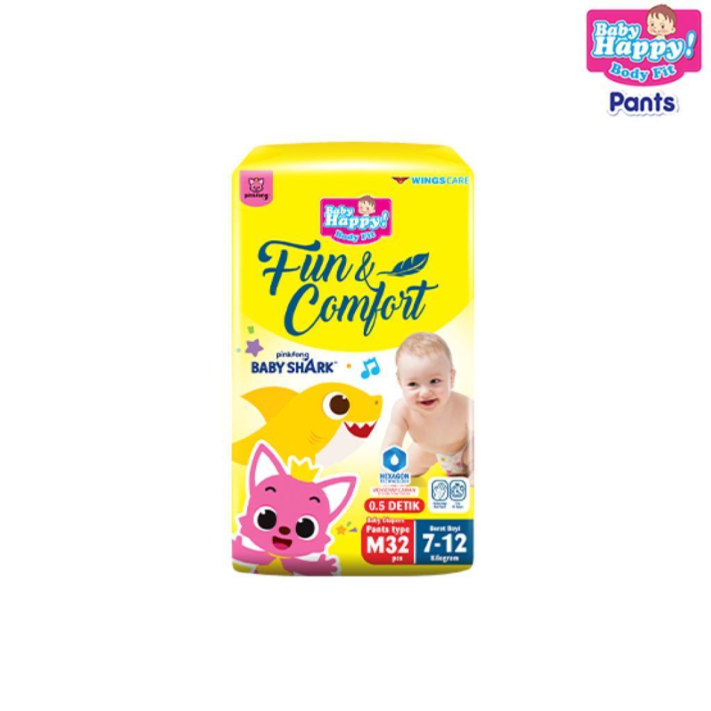 Baby Happy Pants Popok Celana Pinkfong Baby Shark M 32 x2 - Gambar 3