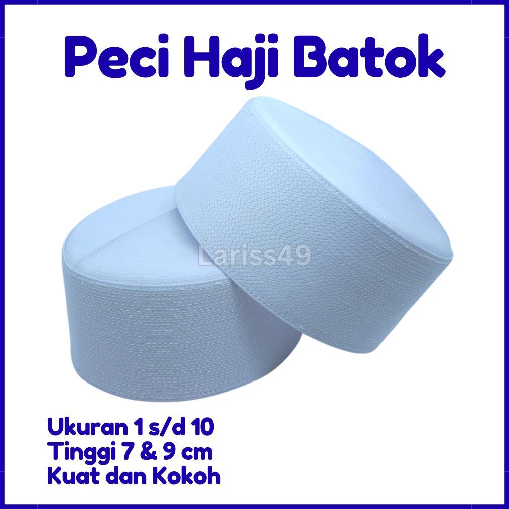 Peci Kopiah Songkok Haji Batok Putih Polos Ukuran Anak Hingga Dewasa Premium