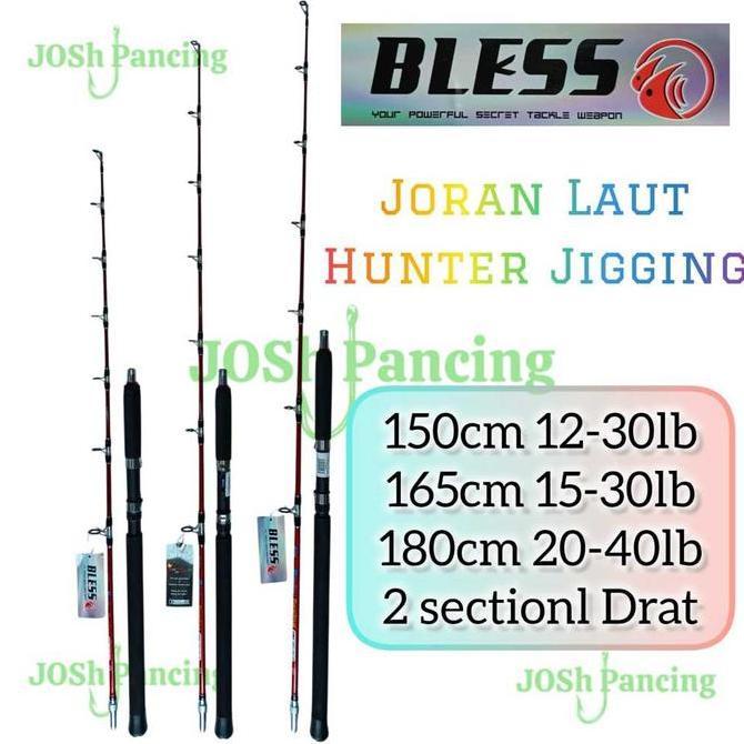 Bless Hunter Jigging 150 165 180cm joran pancing laut jig sambung DRAT butt join kuat 20kg CO