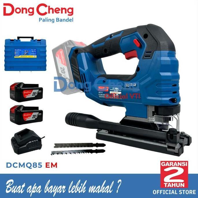 Promo Dongcheng Dcmq85 Em Cordless Brushless Jigsaw Jig Saw Gergaji Baterai 20V Cod