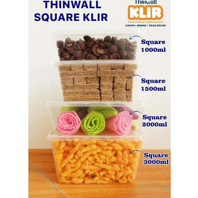 [GROSIR] THINWALL KLIR SQUARE THINWALL KOTAK 1000 1500 2000 3000 ML