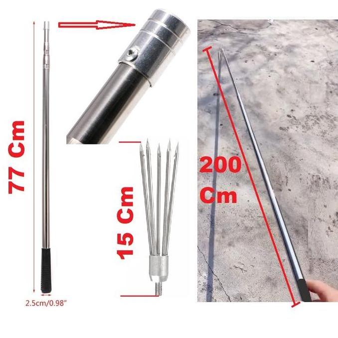 Tombak PANCING Ikan 5 Prong Bahan Stainless Steel KEPALA TOMBAK CABANG harpoon