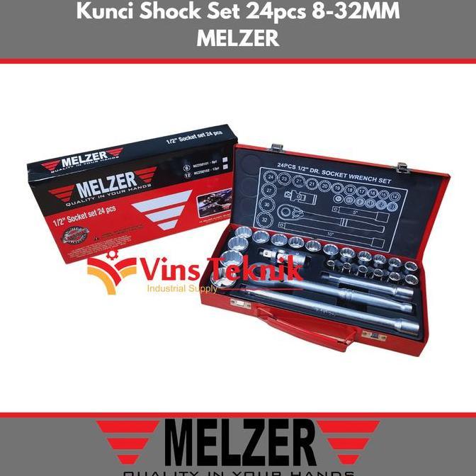 Promo Melzer Kunci Sock Shock Kunci Sok Kunci Socket Set 8-32Mm 24Pcs Cod