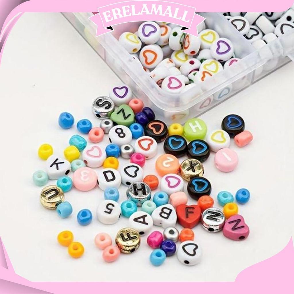 Manik Manik Letter Beads 25Gr / Bentuk Kotak Balok Love Bulat / Warna Hitam Silver Gold Rainbow Mera