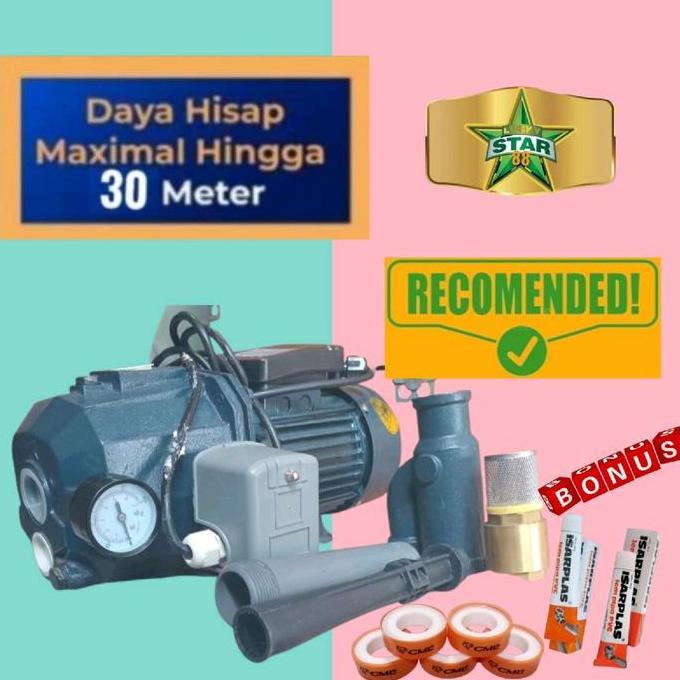 Mesin Pompa Sir Jetpump National 30 Meter Sumur Dalam Otomatis 250Watt Non Tangki Dab Tanpa Tabung K