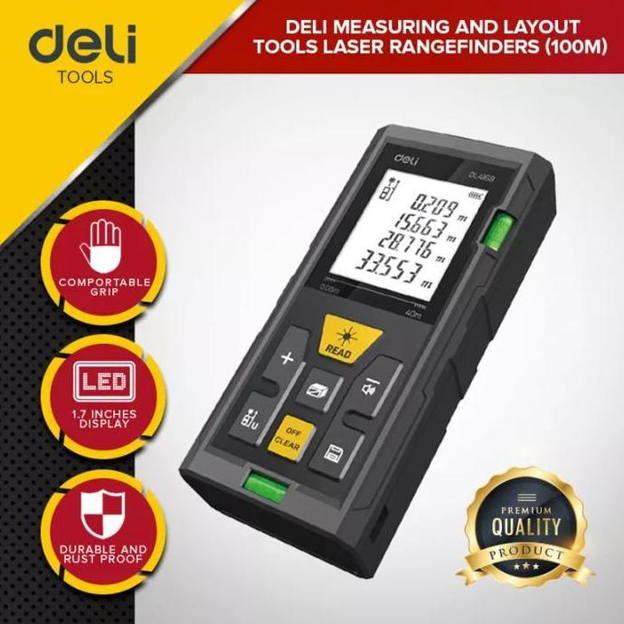 Deli Laser Rangefinders / Meteran Laser Digital Kualitas Terbaik Harga Termurah