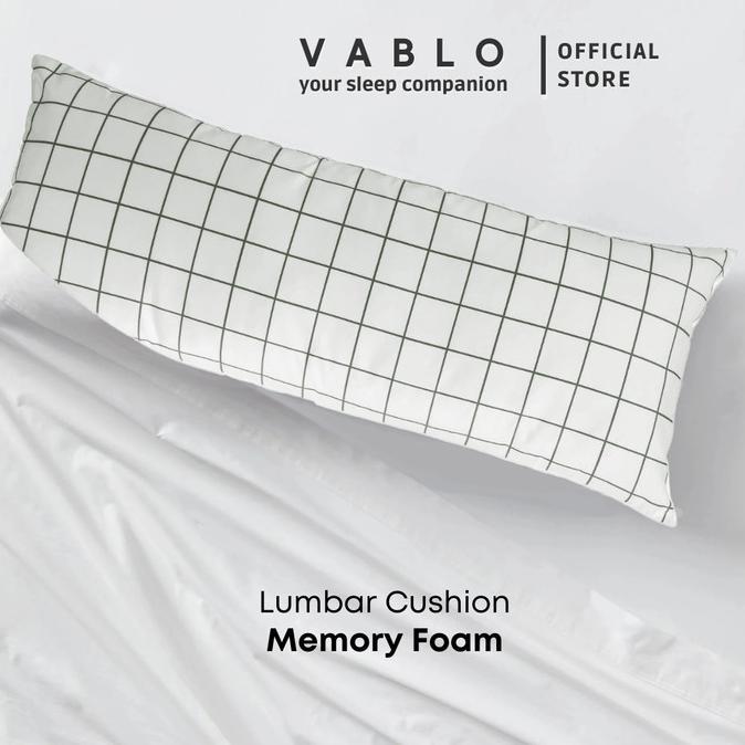 Vablo bantal lumbar cushion memory foam micro - motif putih