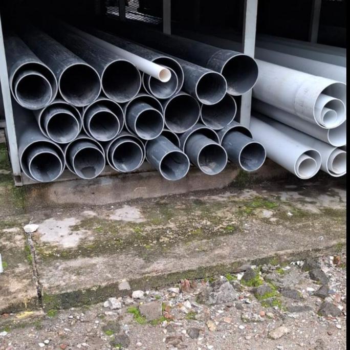 Rebapin - Pipa PVC TM 4 Inch Type D 3.6 Meter | Pipa Air Limbah Paralon Abu-Abu