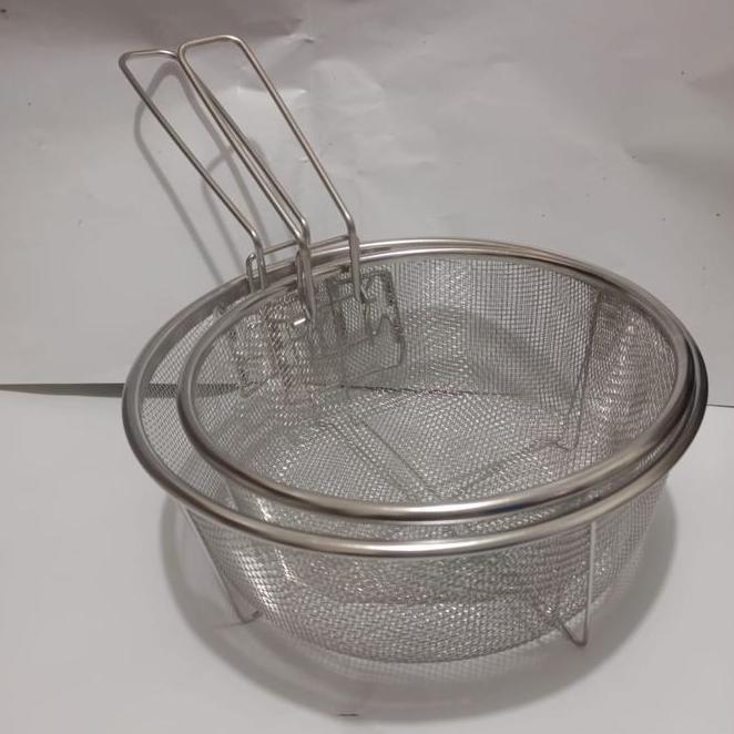 Saringan Penggorengan Keranjang Tirisan Kentang Goreng Stainless Bulat